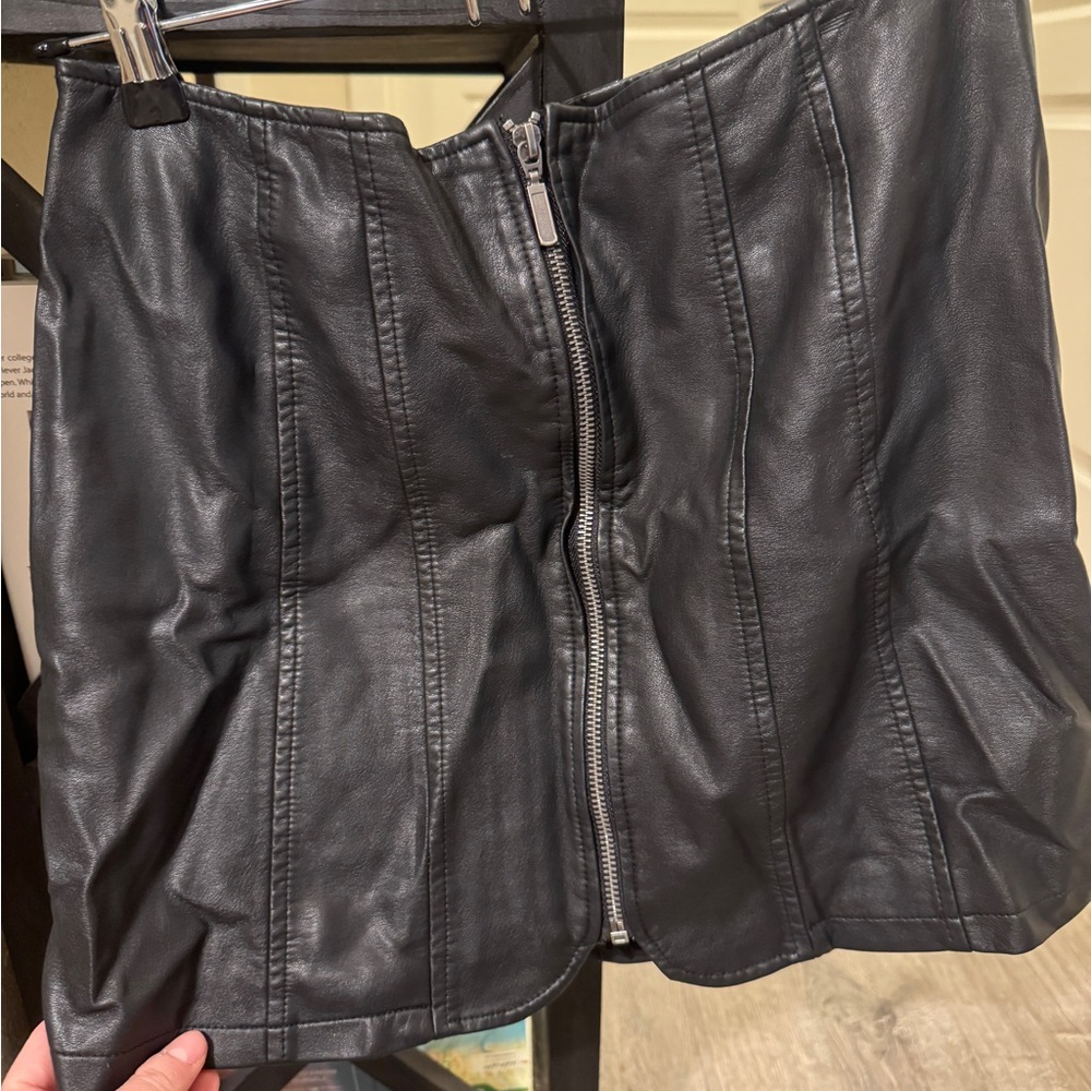Free People Layla Leather Skirt M